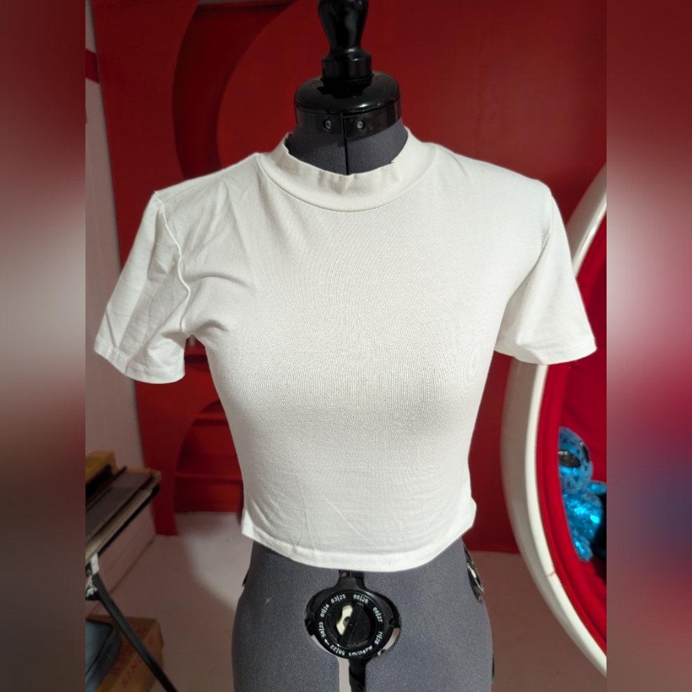 Bad Girl Crop Top in WHITE - Vixen by Micheline Pitt